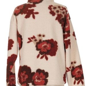 Floral Patterned Sweater - Cream and Red